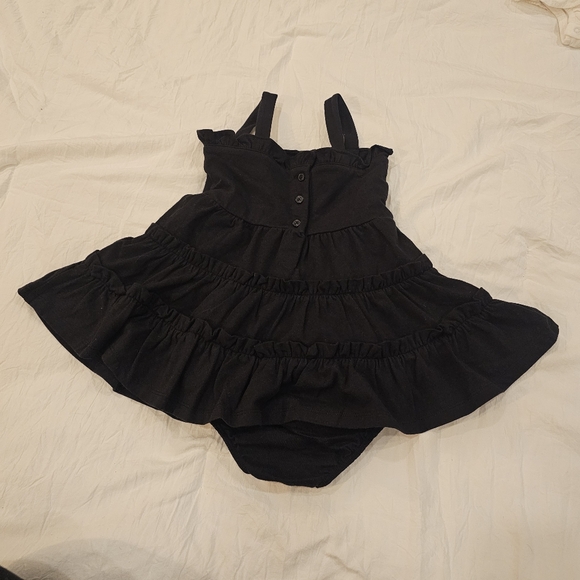 Janie and Jack Black Crochet Trim Tiered Jersey Sundress 12-18 months  NWOT - Picture 5 of 7